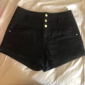 High waisted black shorts